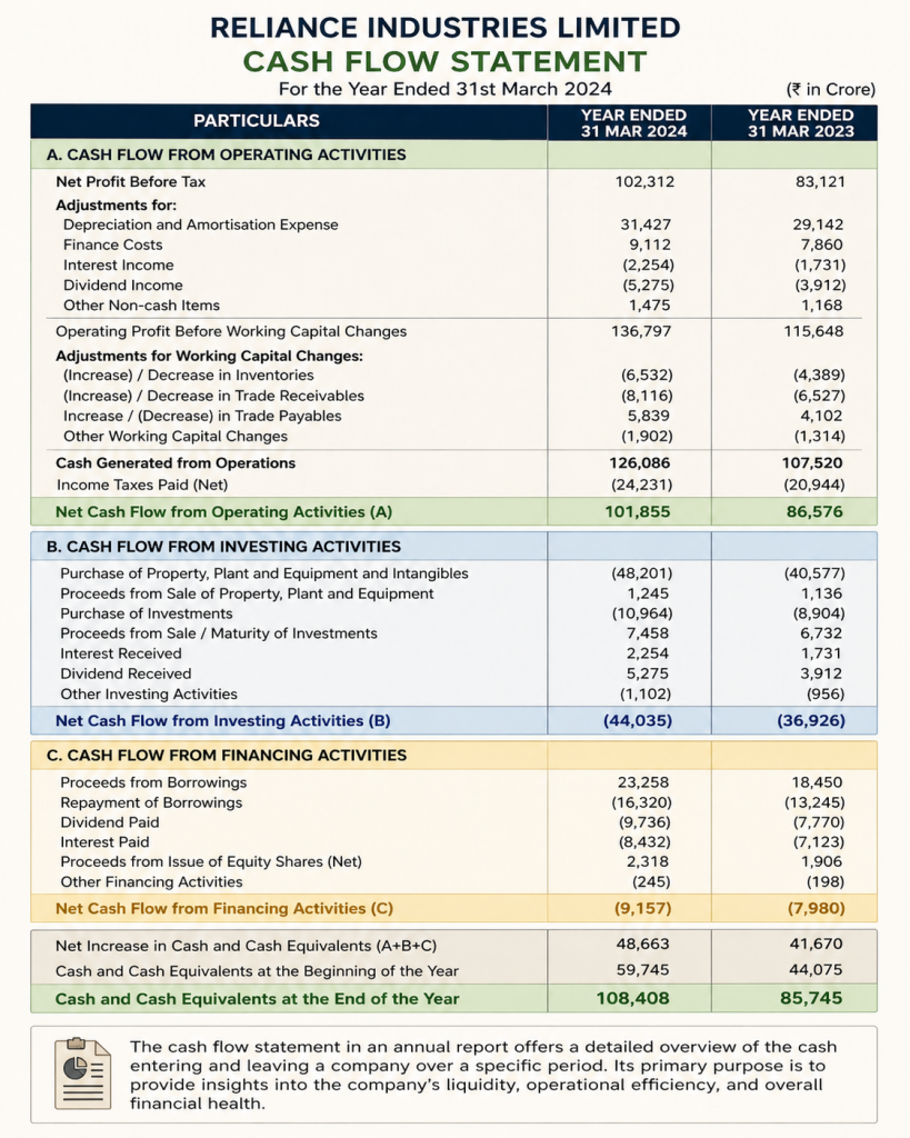 Example of Cash Flow Styatement